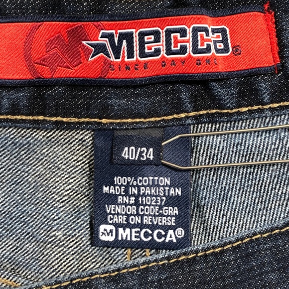 mecca Other - Mecca Baggy Jeans Mens 40x34 Dark Indigo Blue Embroidered Star Logo Streetwear